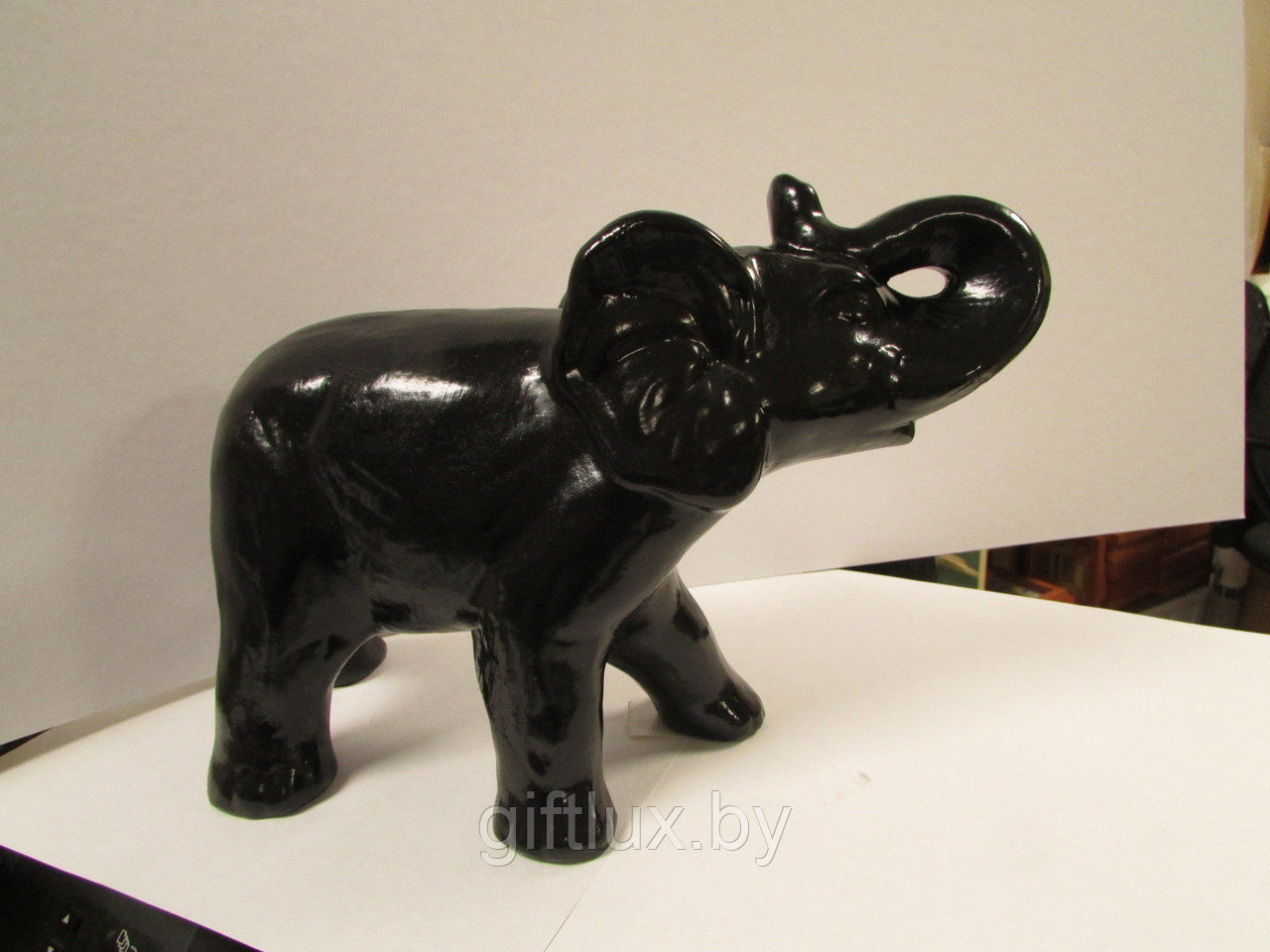 Слон №5 сувенир, гипс, 26*12*20 см черный