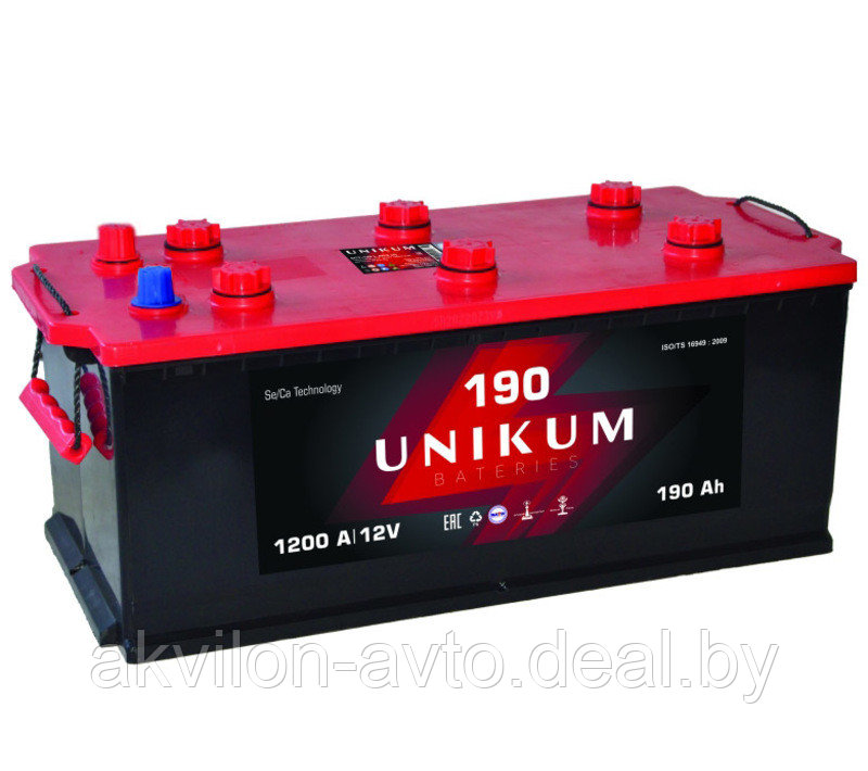6СТ-190 АПЗ Euro о.п. Аккумулятор "UNIKUM" +слева конус - фото 1 - id-p91202261