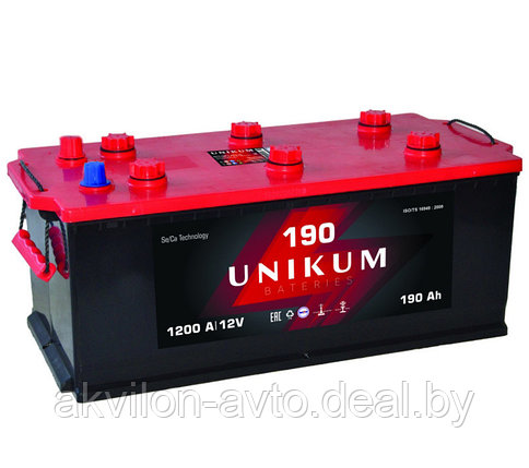 6СТ-190 АПЗ Euro о.п. Аккумулятор "UNIKUM" +слева конус, фото 2