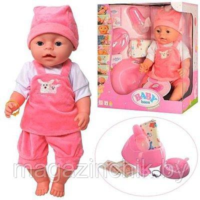 Кукла Baby Love розовый костюмчик 023N, закрывает глазки, пьет