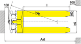 Рохля с высоким подъемом г/п 1т, в/п 715 мм BKS Xilin JF, фото 2