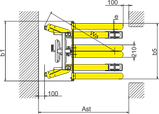 Штабелер ручной г/п 1т в/п 2,5м BKS Xilin SDJA1000 (гидравлический, регулируемые вилы), фото 3