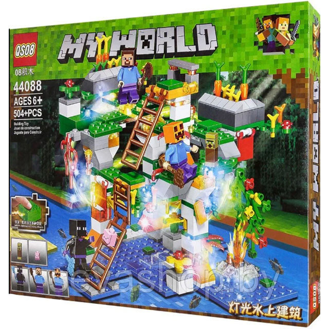 Конструктор QS08 My World 44088 Радужный остров светящийся (аналог Lego Minecraft) 504 детали