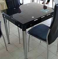 СтеклянныСтол стеклянный раскладной. Кухонный стол трансформер 6069-3