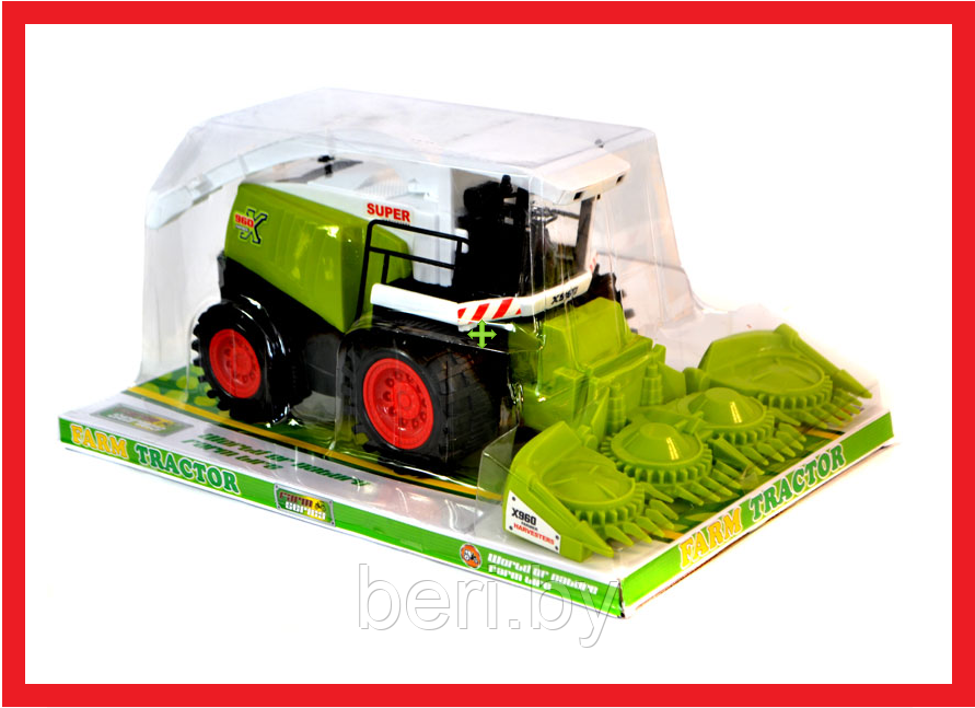 0488-290 Комбайн детский инерционный "Farm Tractor", пластик, 3+ - фото 1 - id-p113131823