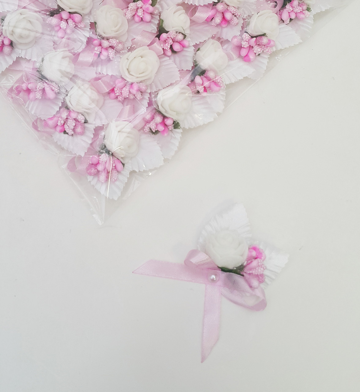 Цветочки для друзей и гостей розовые на свадьбу