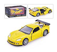 Инерционная коллекционная машинка Chevrolet Corvette C6.R, желтая 1:32