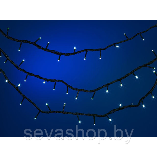 Новогодняя Led гирлянда 240л. (4/8ф) 11.95м+5м бел.цв Е70280