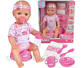 Кукла пупс Simba New Born Baby - функциональная кукла девочка с аксессуарами 43 см 5039005