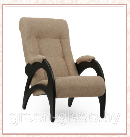 Кресло для отдыха модель 41 каркас Венге ткань Мальта-03 без лозы