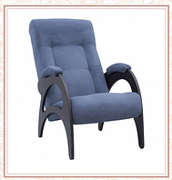 Кресло для отдыха модель 41 каркас Венге ткань Verona Denim Blue без лозы