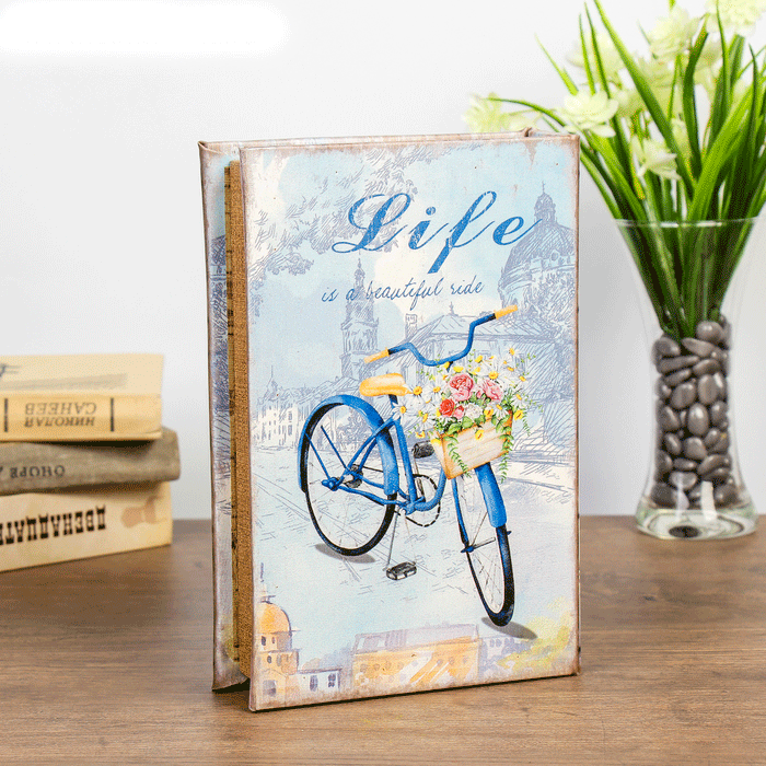 Сейф-книга "Велосипед с цветами в корзине" зеркало 24х16х5 см - фото 3 - id-p113199025