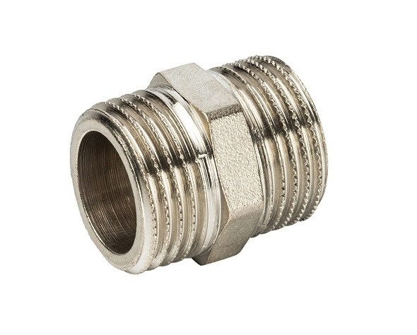 Ниппель латунный 1/2" (НР-НР) хромированный General Fittings