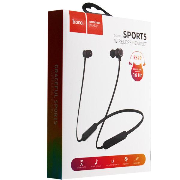 Беспроводные наушники HOCO ES29 Graceful Sports Wireless Headset гарнитура (bluetooth) черный - фото 4 - id-p113215184