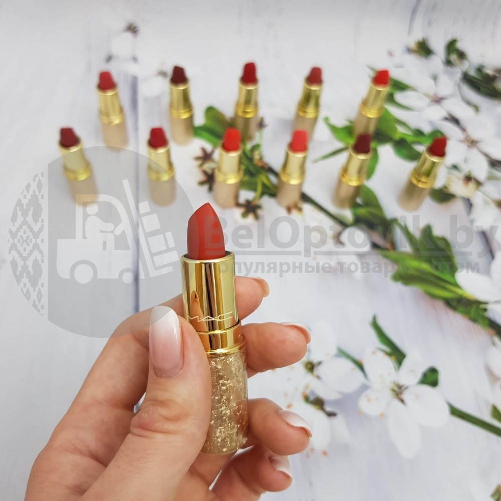 Набор помад в подарочной упаковке MAC matte lipstick rouge a levres Gold (12 матовых оттенков по 3 g) - фото 9 - id-p113251504