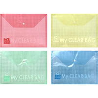 Папка-конверт с кнопкой MY CLEAR BAG, ф. А5, 140мкм, арт. SCB209/A5(работаем с юр лицами и ИП)