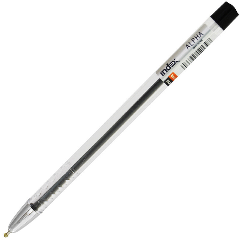 Ручка шариковая ALPHA, прозрачный корпус, метал. наконечник, 0,7мм, масл. чернила, арт. IBP305, цвет - фото 1 - id-p113243307