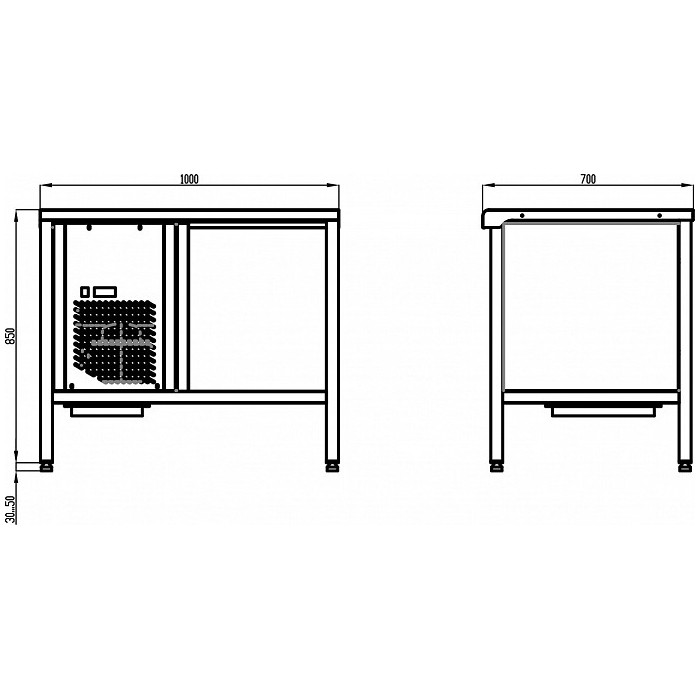 Холодильный стол POLAIR с охлаждаемой столешницей TT1,0GN-G - фото 2 - id-p113250776