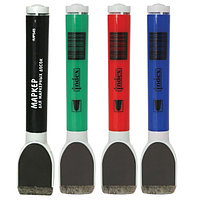 Набор маркеров для доски в PVC-пенале, с магнитом и губкой, 4 цв.(работаем с юр лицами и ИП)