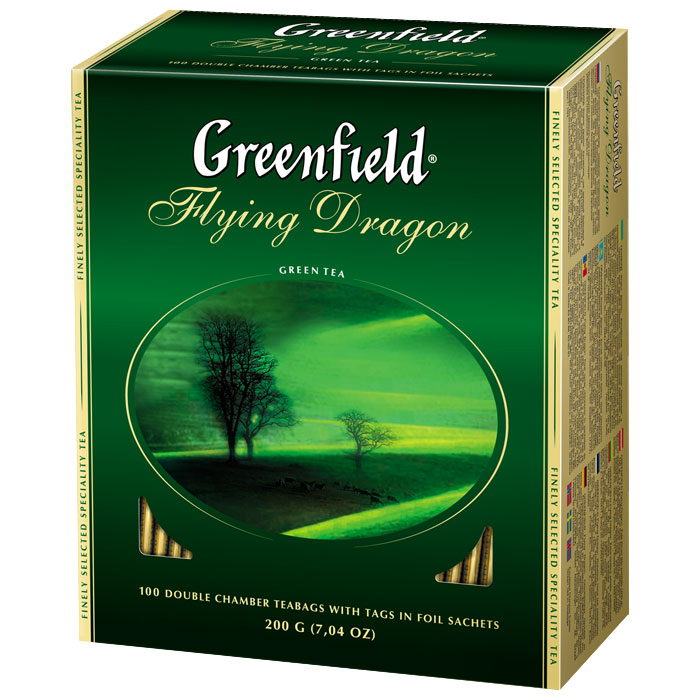 Чай зеленый пакетированный "Greenfield" Flying Dragon, 100 пак х 2 г(работаем с юр лицами и ИП) - фото 1 - id-p113243590