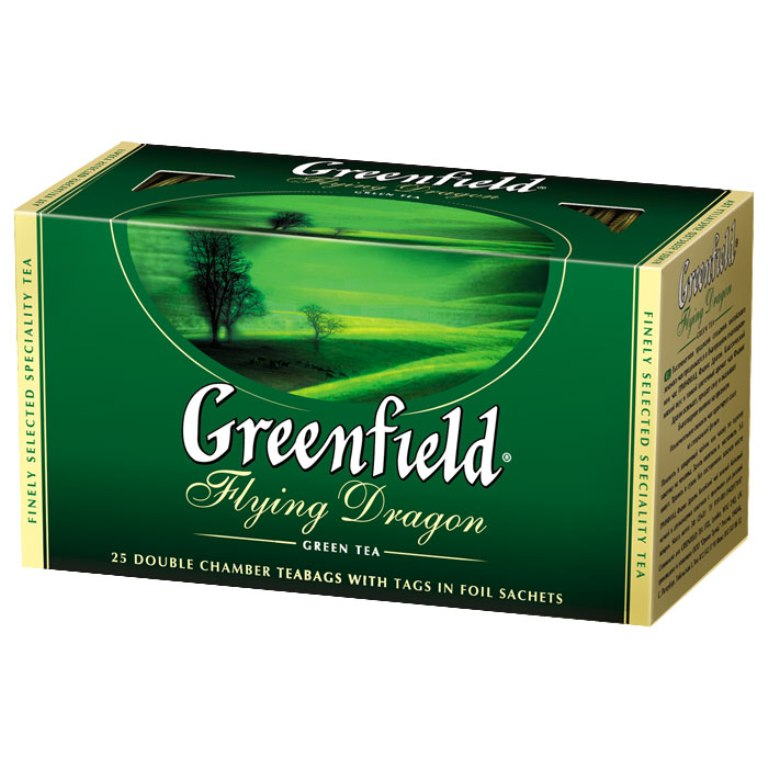 Чай зеленый пакетированный "Greenfield" Flying Dragon, 25 пак х 2 г(работаем с юр лицами и ИП) - фото 1 - id-p113243592