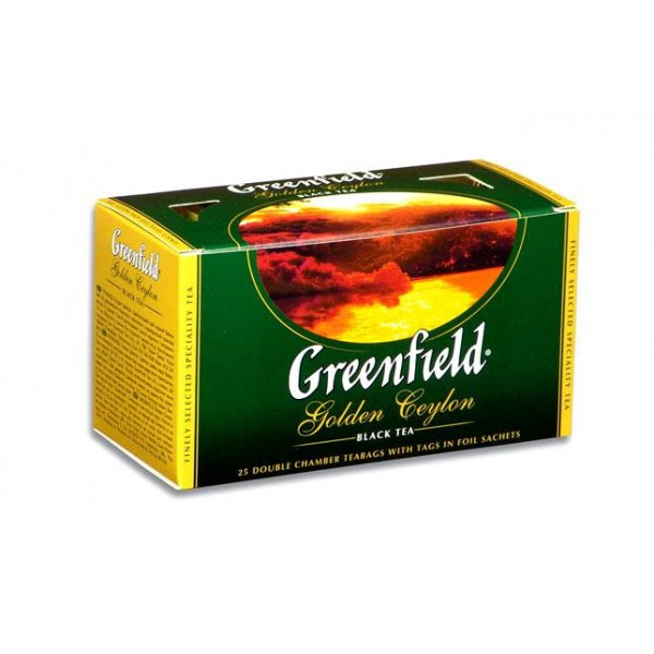 Чай черный пакетированный "Greenfield" Голден Цейлон, 25 пакетиков(работаем с юр лицами и ИП) - фото 1 - id-p113243593