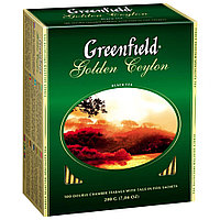 Чай черный пакетированный "Greenfield" Голден Цейлон, 100 пакетиков(работаем с юр лицами и ИП)