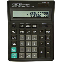 Калькулятор настольный,16 разр., дв. питание, две памяти, черный корпус, разм.199x153x30 мм, арт.