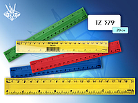 Линейка пластиковая цветная 20 см, с двойной шкалой, в упаковке, TZ 379(работаем с юр лицами и ИП)