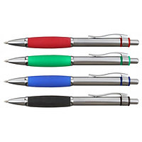 Ручка шариковая, мет.корпус, рез.цветная накладка ассорти, баркод, дисплей, арт. IMWT1122/ASS(работаем с юр