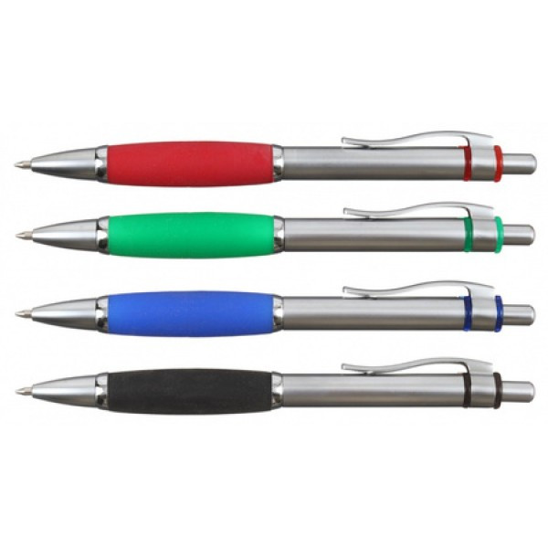 Ручка шариковая, мет.корпус, рез.цветная накладка ассорти, баркод, дисплей, арт. IMWT1122/ASS(работаем с юр - фото 1 - id-p113244062