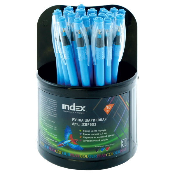 Ручка шариковая COLOURPLAY, 0,6 мм, пластиковый корпус, масляные чернила, одноразовая, синяя, арт. - фото 1 - id-p113244141