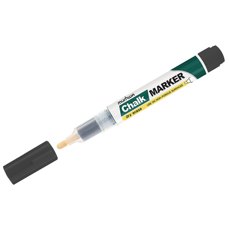 Маркер меловой MunHwa "Chalk Marker" , 3мм, пакет, арт. CM-01, цвет черный(работаем с юр лицами и ИП) - фото 1 - id-p113244590