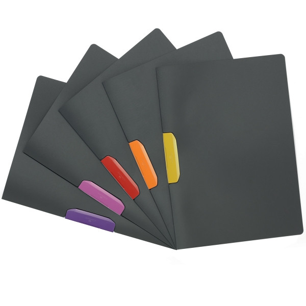 Папка DURASWING COLOR, Durable, с цветным клипом, цвет графит, цвет клипа ассорти, на 30 листов, - фото 1 - id-p113244630