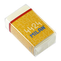 Ластик Milan "4424", прямоугольный, синтетический каучук, картонный держатель, 39*23*13мм, CMM4424(работаем с, фото 1