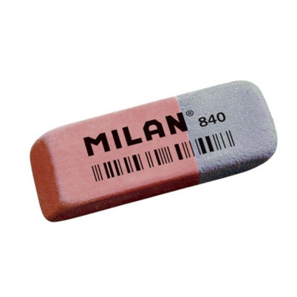 Ластик Milan "840", скошенный, комбинированный, натуральный каучук, 52*19*8мм, арт. CCM840RA(работаем с юр - фото 1 - id-p113244948