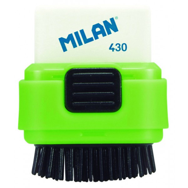 Ластик со щеточкой Milan "Compact", прямоугольный, синтетический каучук, 49*37*22мм, арт. 4901116(работаем с, фото 1