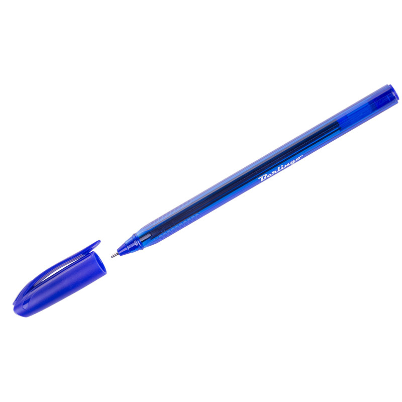 Ручка шариковая Berlingo "Triangle 100T" синяя, 0,7мм, трехгран., игольчатый стержень, корпус ассорти(работаем