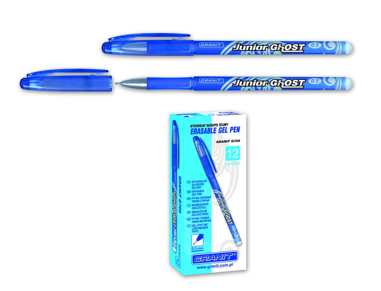 Ручка гелевая со стираемыми термочувствительными чернилами Granit Junior Ghost G705, цвет синий, 2 - фото 1 - id-p113245355