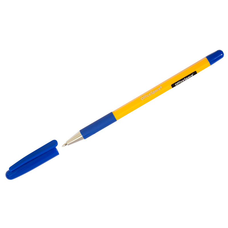 Ручка шариковая OfficeSpace "Yellow Stone", синяя, 0,7мм, грип, штрихкод BPG_19591(работаем с юр лицами и ИП) - фото 1 - id-p113245431