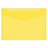 Папка-конверт на кнопке OfficeSpace  А4, 150мкм, цвет желтый(работаем с юр лицами и ИП)