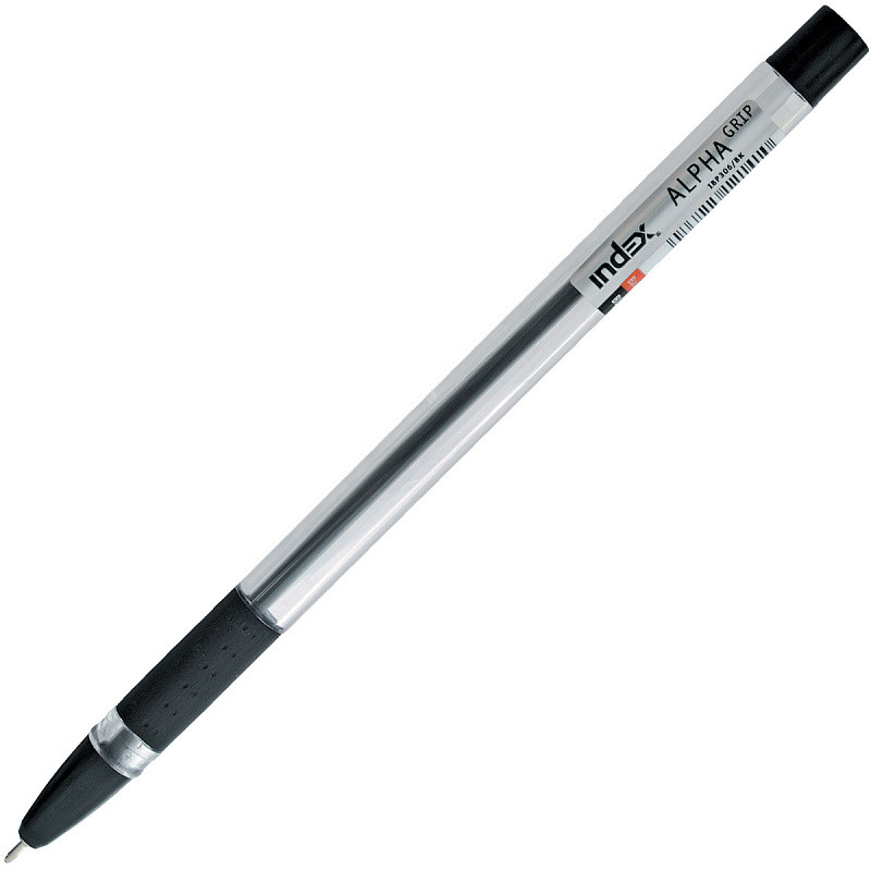 Ручка шариковая ALPHA GRIP, прозрач. корп., резин. накл., 0,7мм, масл. чернила, черная, арт. - фото 1 - id-p113245650