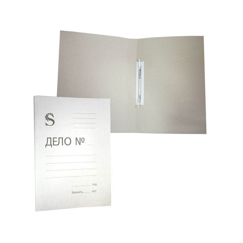 Папка-скоросшиватель ДЕЛО, с пробитой вставкой, белая, в коробе 0,4 мм, 280г/м2, арт. SFCT-p(работаем с юр