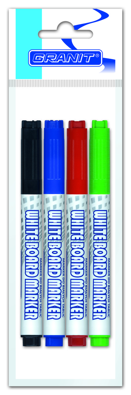 Набор маркеров для доски M410, 4 цв., 1.5-2.5 мм, GRANIT(работаем с юр лицами и ИП) - фото 1 - id-p113245739