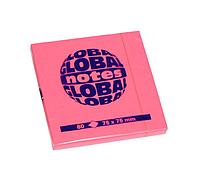 Бумага для заметок GLOBAL NOTES 75 х 75 мм, 80л, цвет розовый неон(работаем с юр лицами и ИП)