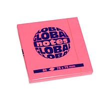 Бумага для заметок GLOBAL NOTES 75 х 75 мм, 80л, цвет розовый неон(работаем с юр лицами и ИП)