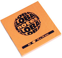 Бумага для заметок GLOBAL NOTES 75 х 75 мм, 80л, цвет оранжевый неон(работаем с юр лицами и ИП)