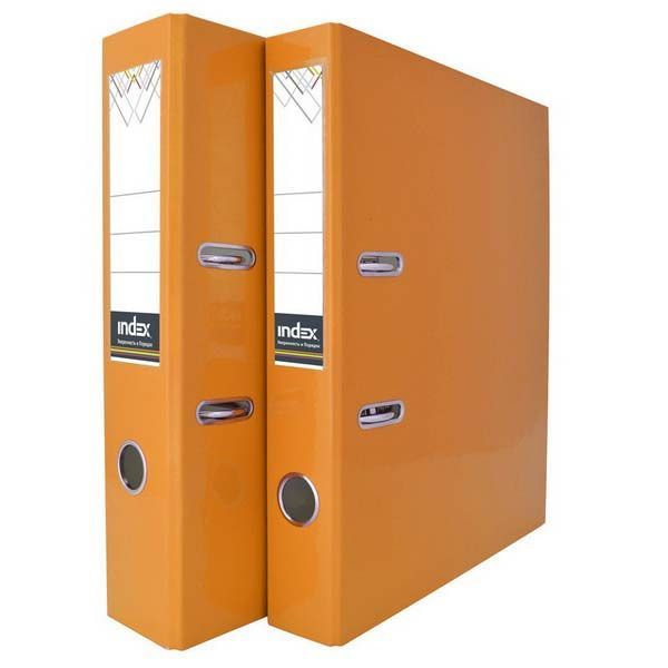 Папка-регистратор COLOURPLAY, 80 мм, ламинированная, неоновые цвета, арт. IND 8 LA, цвет оранжевый(работаем с