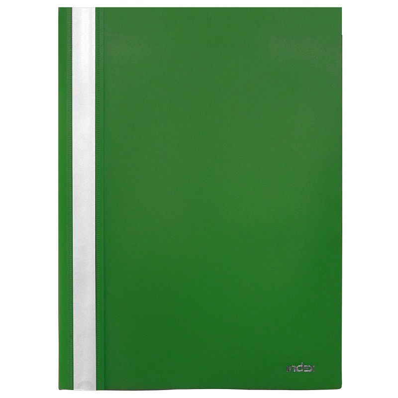 Папка-скоросшиватель, цвета ассорти, ф. А4, Index, цвет зеленый(работаем с юр лицами и ИП)