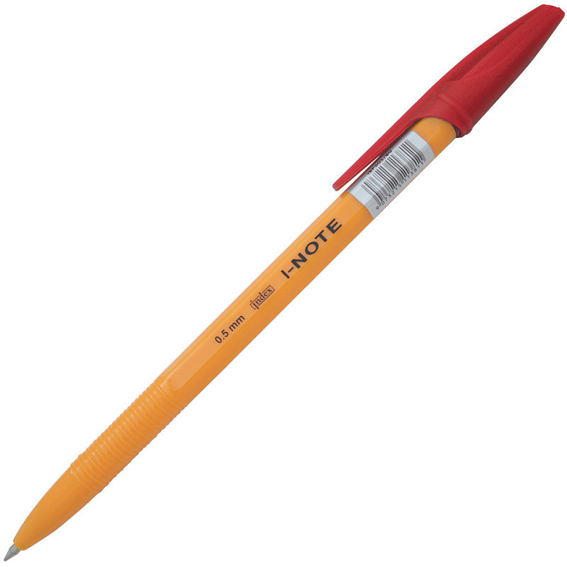Ручка шариковая I-NOTE, пластиковый желтый корпус, 0,5мм, арт. IBP303, цвет красный(работаем с юр лицами и ИП) - фото 1 - id-p113247332